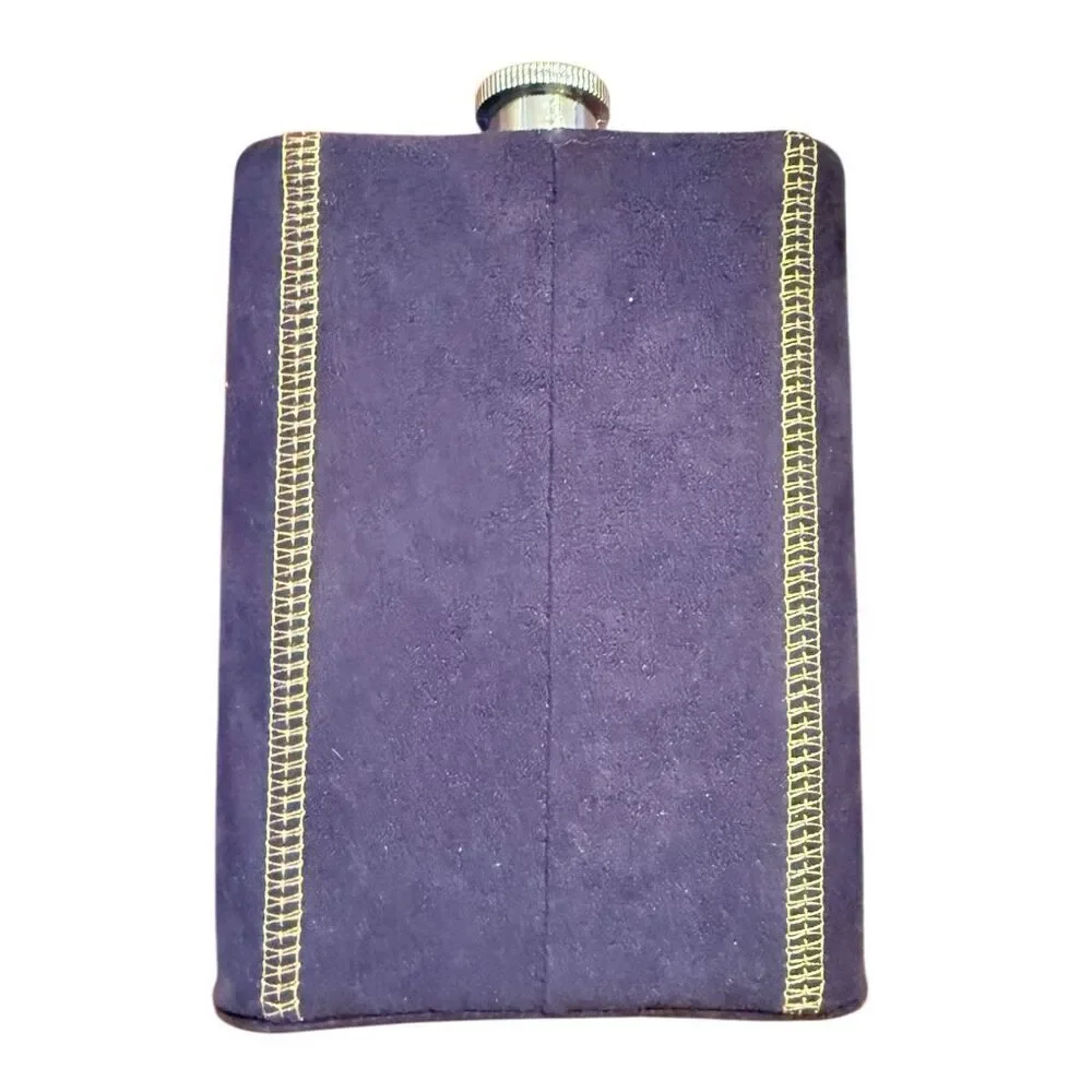 Crown Royal Cap 8 oz. 18/8 Stainless Steel Whiskey Flask W/ Purple Suede Cover